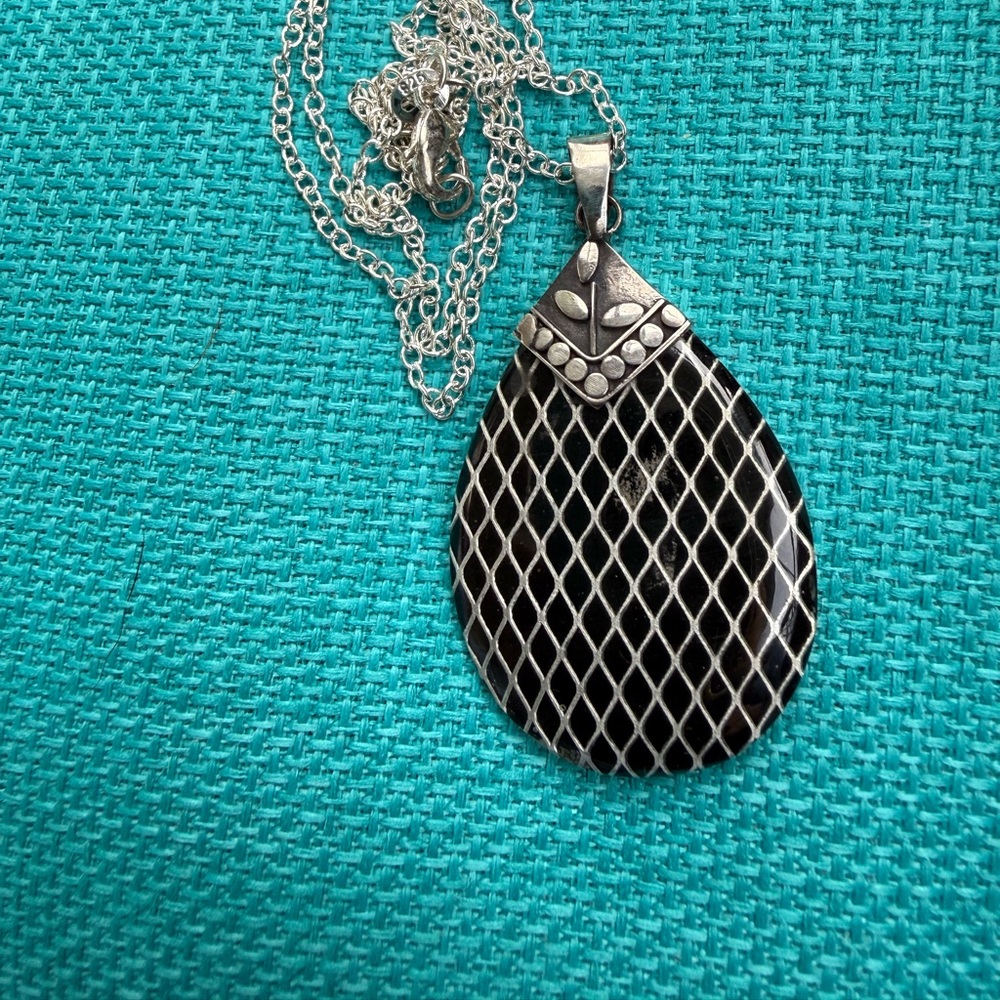 Black Abalone Pendant Necklace